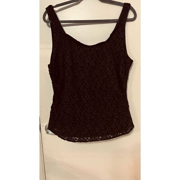 Tahari Navy Blue Lace Tank Top Size L - Picture 9 of 11
